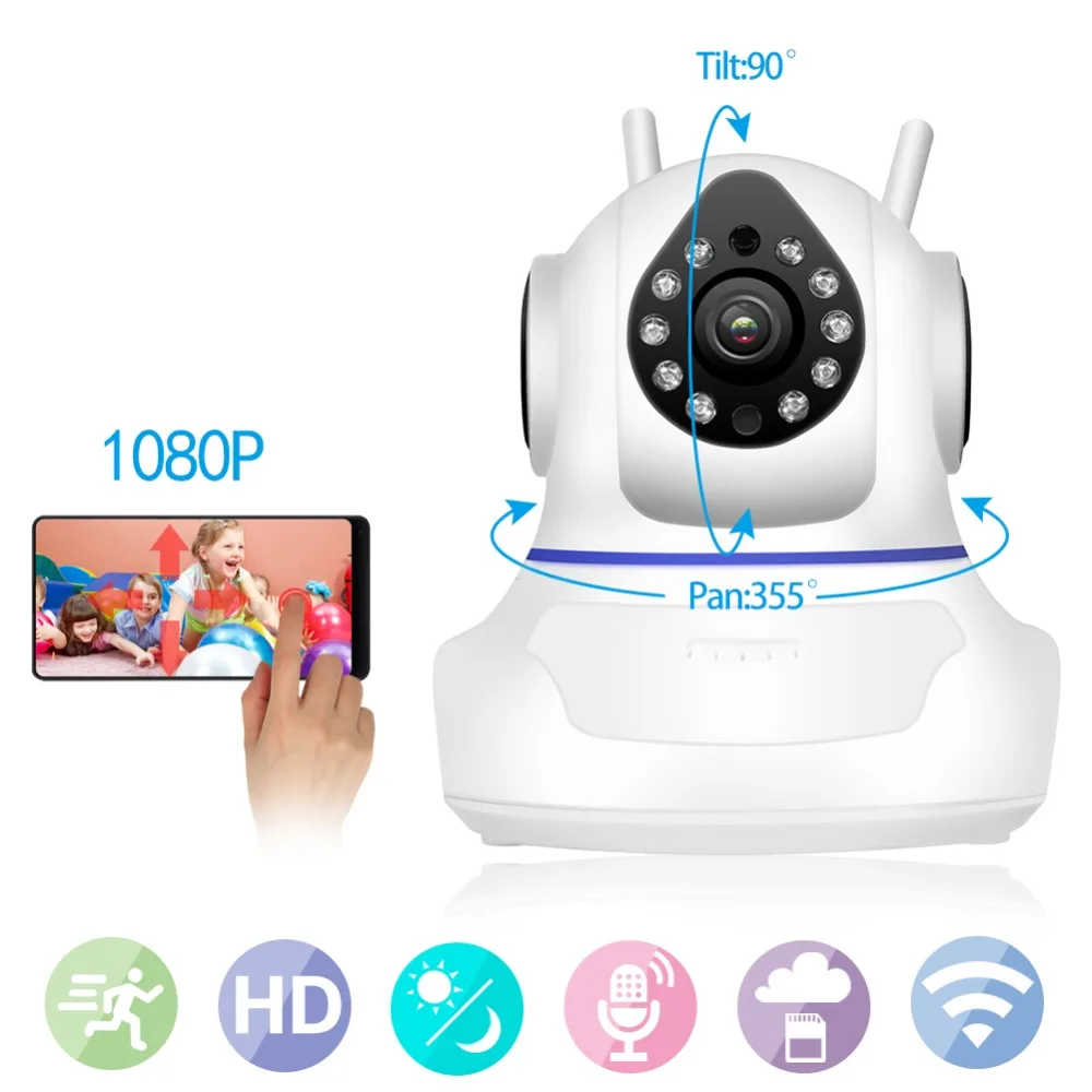 1080P IP Camera WiFi Home Surveillance Camera with font b Night b font font b Vision
