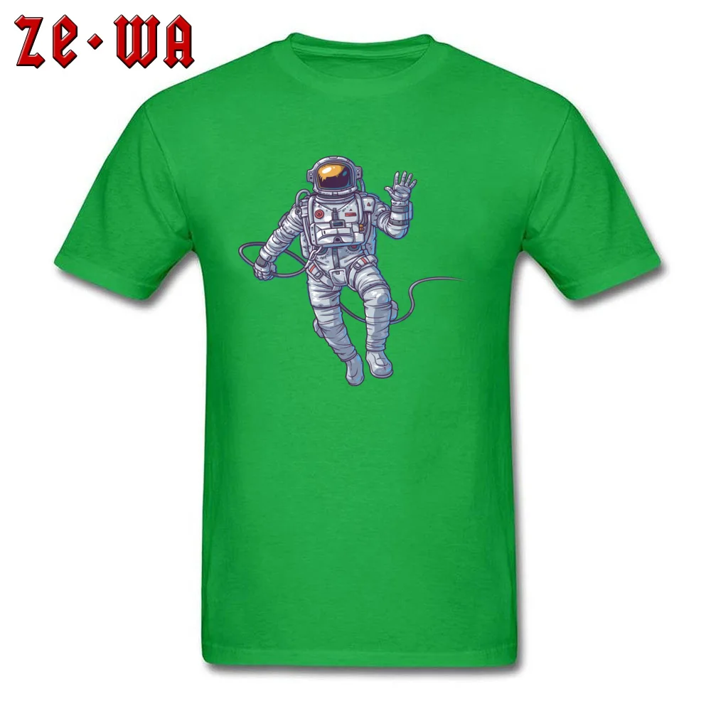 ASTRONAUT FLOATING IN SPACE ILLUSTRATION Men New Design Tops Shirt O Neck April FOOL DAY 100% Cotton T-shirts Street T Shirt ASTRONAUT FLOATING IN SPACE ILLUSTRATION green