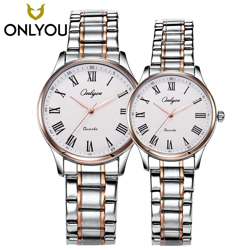 

ONLYOU 2PCS Brand Luxury Lover Watches Quartz Dress Women Clock Men Watch Couples 2017 New Fashion Waterproof Relojes Hombre