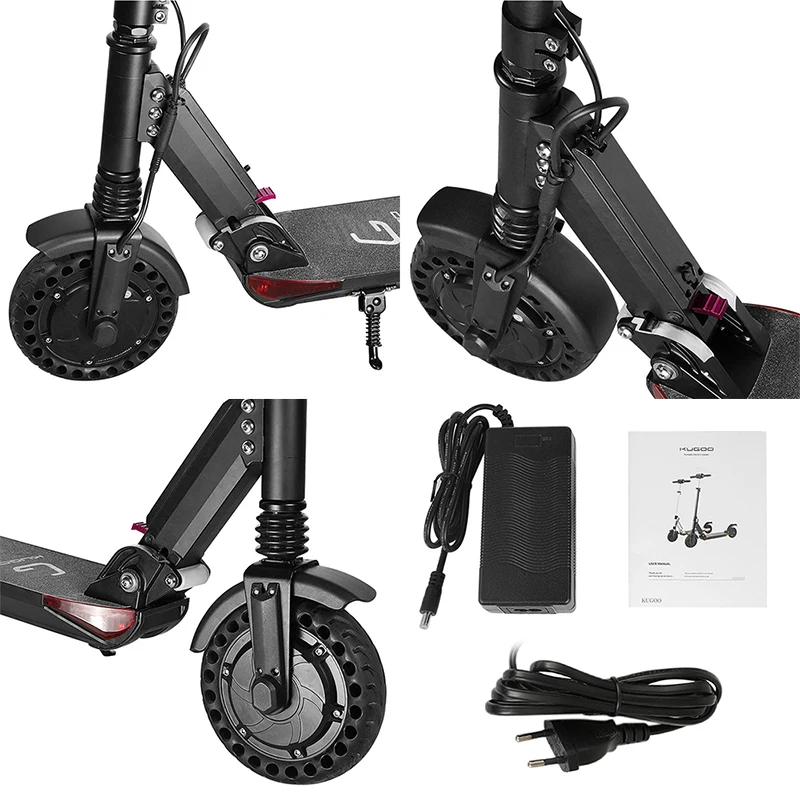 Excellent KUGOO S1 Pro Folding Electric Scooter 350W Motor LCD Display Screen Max 30km/h 8 Inch Tires & Safety Reflectors with Carry Bag 3