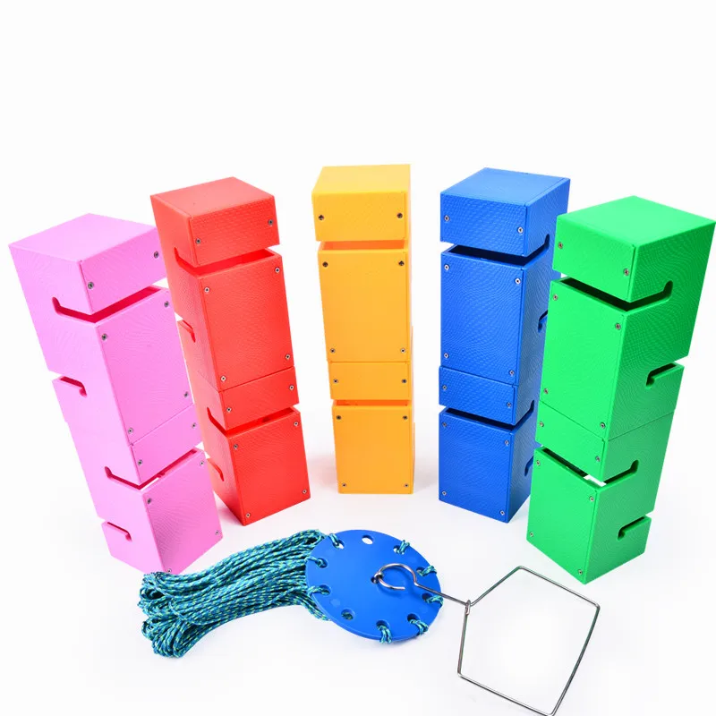 Kids School Together to Build Tower Games Kindergarten Teamwork Outdoor Fun Sports Toy Children Kids Sensory Training Toy Games