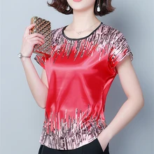 Korean Fashion Silk Women Blouse Summer Loose Basic Satin Shirts Work Wear Blusas Feminina Tops Shirts Plus Size XXXL