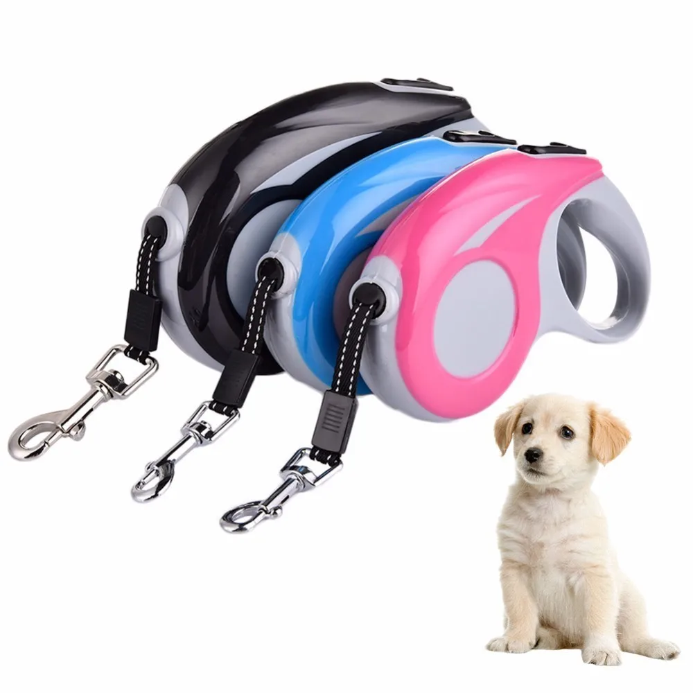 Pet Supplies ABS Dog Collar Leash 3/5 Meter Automatic Retractable Leash