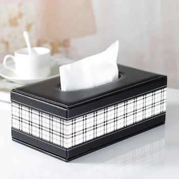 

Europe PU leather tissue box toilet paper holder dispenser case napkin holder for office table decoration hotel supplies PZJH036