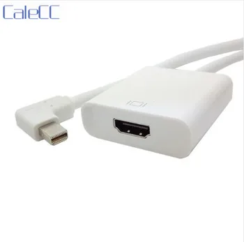 

20cm Left Angled 90 Degree Mini DisplayPort DP to HDMI Female Cable Adapter for Laptop and ATI White Color