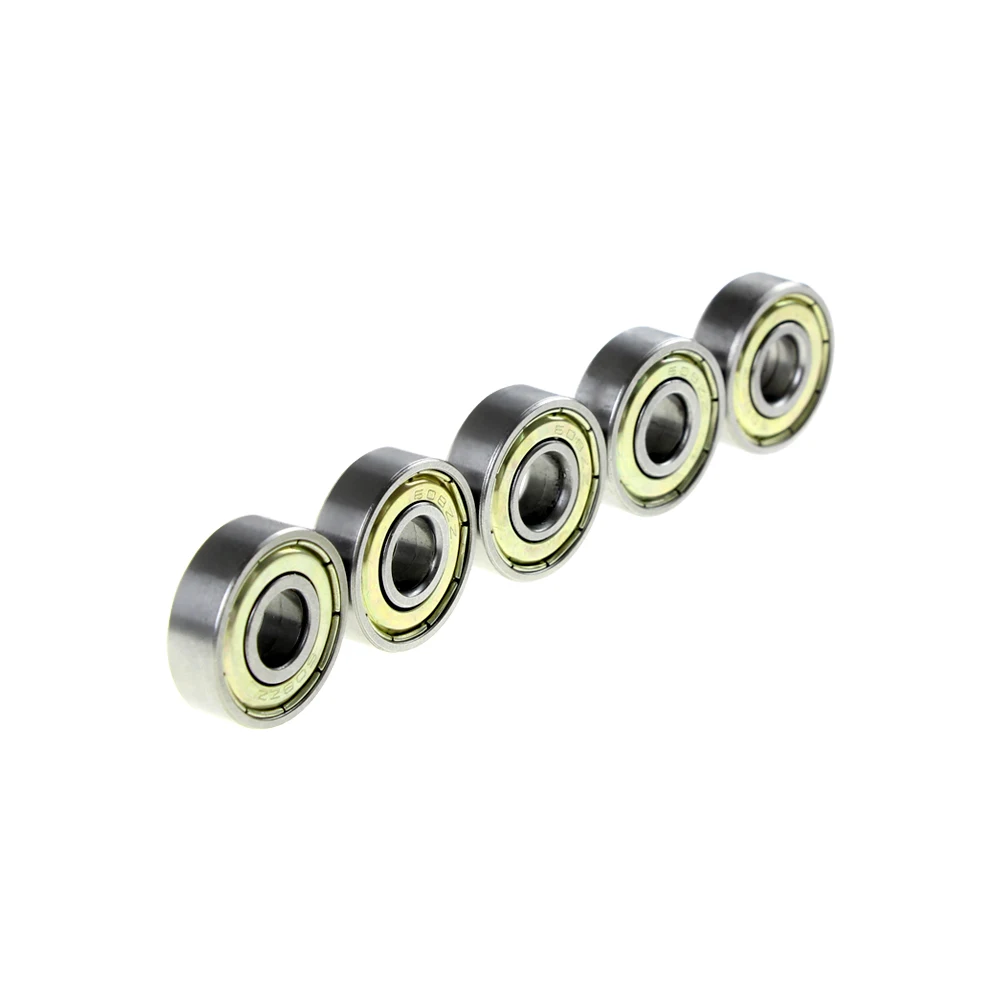 Ball Bearings 10PCS Double Shielded Miniature High-carbon Steel Single Row 608ZZ ABEC-5 Deep Groove Ball Bearing 8*22*7 8x22x7 MM 608 ZZ