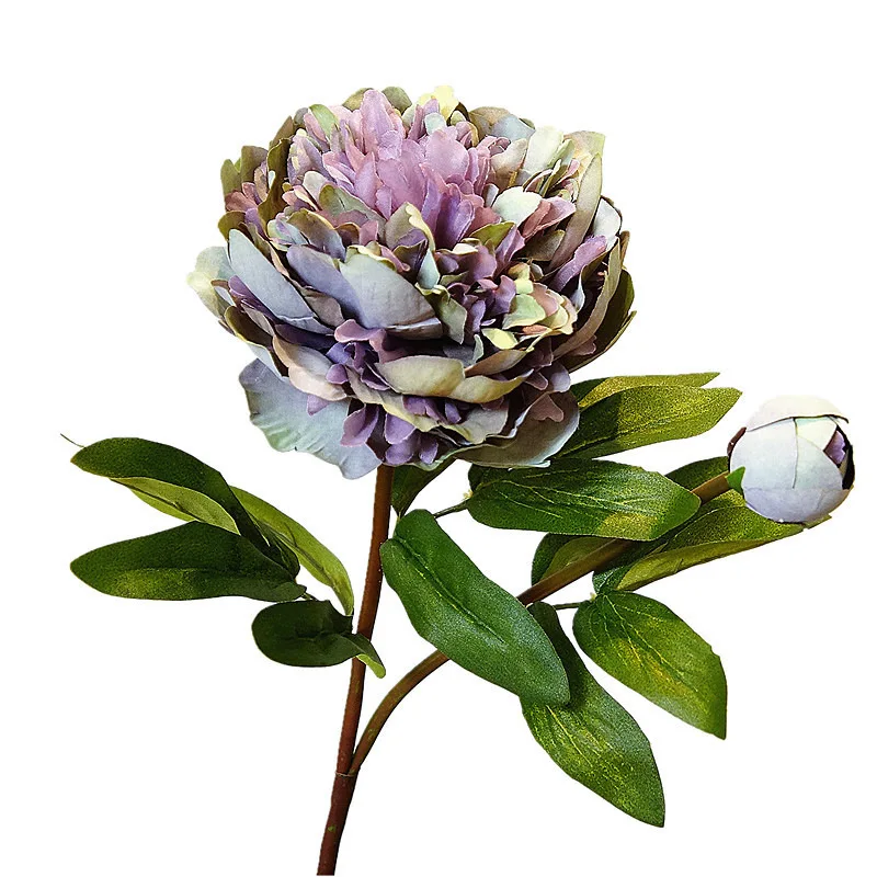 

Luxury Versailles Palace Peony Artificial Flowers branch with leaves Silk peonies flores artificiales Home wedding decoration