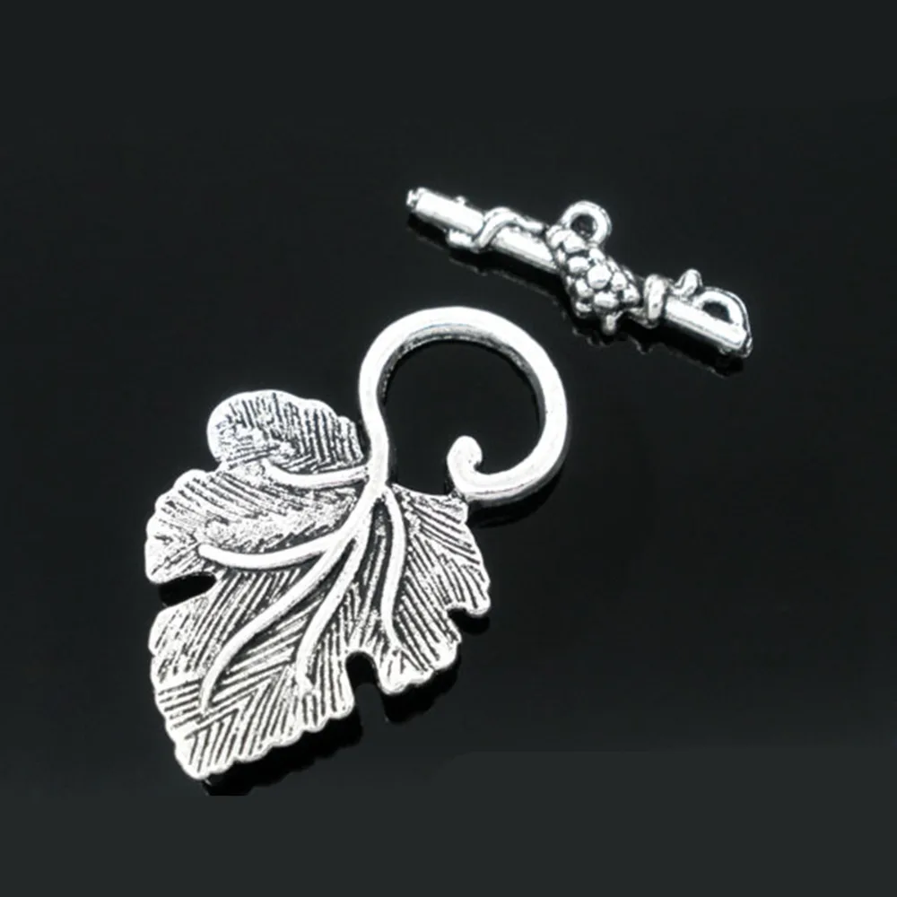 DoreenBeads зажимы из цинкового сплава античный Серебристый лист узор 37 мм x 23 (1 4/8
