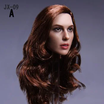 

1:6 Scale Female Head Sculpt European Wonder Woman Gal Gadot Head Carved Model Curly/Straight Long Hair fit 12 '' Body Figure