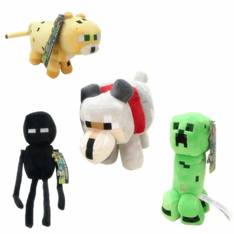 4pcs/lot Big 25-42cm Minecraft Enderman Ocelot Wolf Plush Toys Doll Soft Stuffed Animals Toys for Kids Children Gifts 4pcs/lot Big 25-42cm Minecraft Enderman Ocelot Wolf Plush Toys Doll Soft Stuffed Animals Toys for Kids Children Gifts