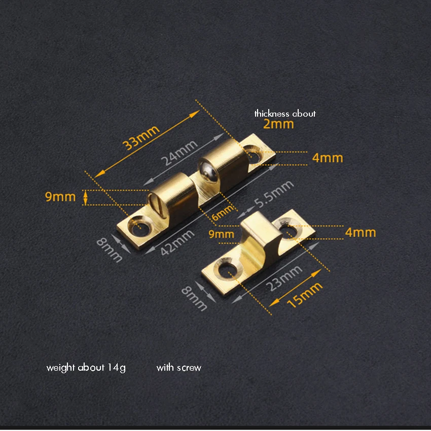 42 мм латунный Регулируемый двойной шаровой Натяжной ролик защелка установка оборудования для шкафа шкаф мебель дверь с винтами