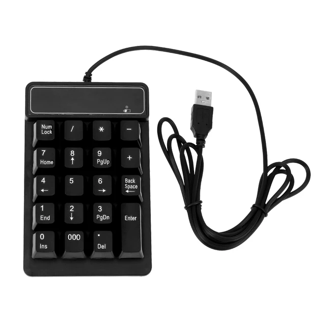 1.5m/4.9ft USB Wired Connection 19 Keys Mini Keyboard Keypad Mechanical Feeling Ergonomic Key Design Numeric Keyboard New