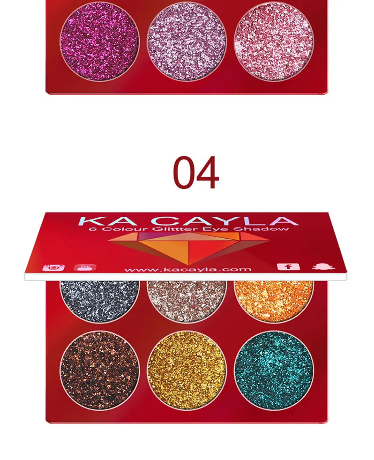 Косметика icycheer Palette 6 цветов блестящие алмазные тени для век Палитра долговечные легко носить мерцающие тени для век Pallette