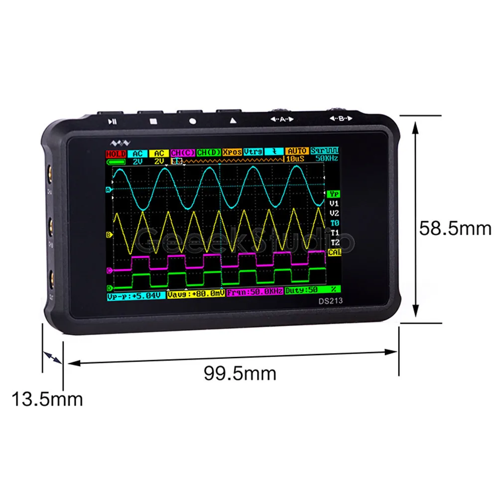 Мини DSO DS213 DSO213 цифровой осциллограф Обновление от DS203 DSO203 с дополнительным