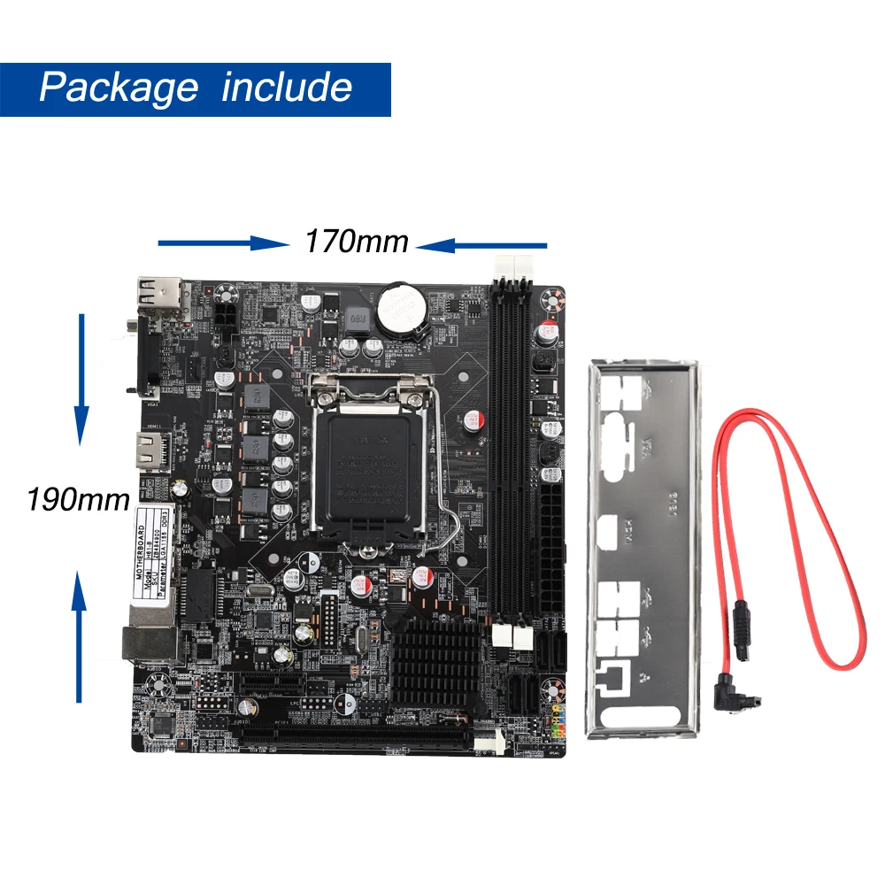 Материнская плата для настольного компьютера H61 LGA1155 макс. 16 Гб 2xDDR3 материнская плата для ПК материнская плата с поддержкой Core 2/3 Pentium/Celeron/Xeon