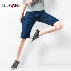 QUANBO 2019 Новое поступление летние тонкие модные джинсовые шорты мужские прямые повседневные хлопковые джинсы короткая брендовая одежда