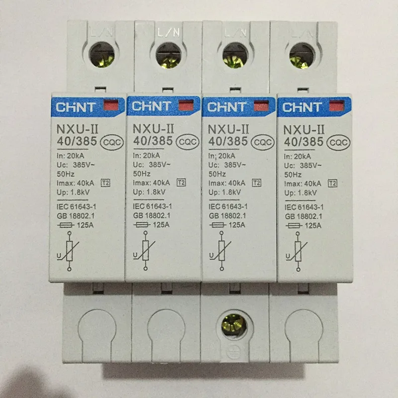 

CHINT Surge Protective Device 1P 2P 3P 4P 15kA 40KA 65KA 100KA NXU-II 40/385 Surge Arrester Protect electric system 385V AC