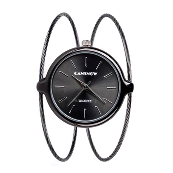 

Bracelet Watch Woman Concise Style Quartz Transparent Stainless Steel Band Dial Wrist Watch, Best Gift for Women