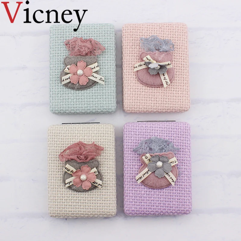 

Vicney 1pc Portable Mini fashion Makeup Mirrors Compact Pocket Mirror Two-side Folding Make Up Mirror Cosmetic Tool