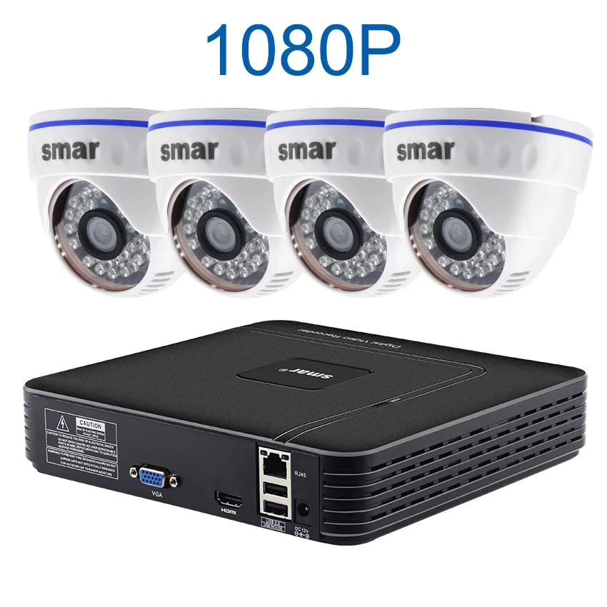 Sm4ch 1080P HD камера видеонаблюдения системы безопасности 4 шт 1.0MP/1.3MP/2.0MP внутренние купольные камеры для видеонаблюдения Комплект системы видеонаблюдения DVR комплект - Цвет: Зеленый