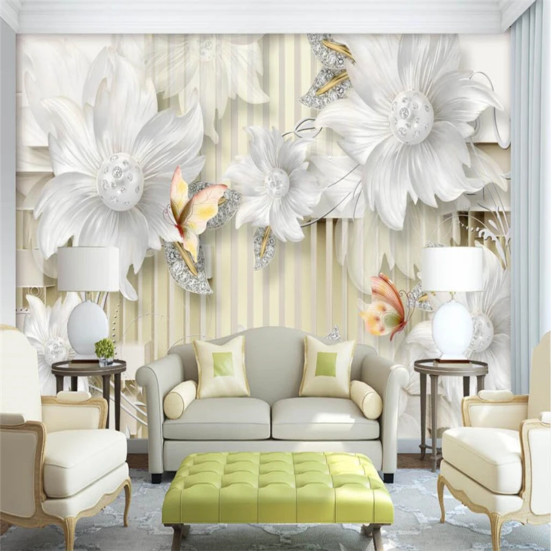 Пользовательские обои для фотографий Европейский 3D HD Кристалл ювелирные изделия