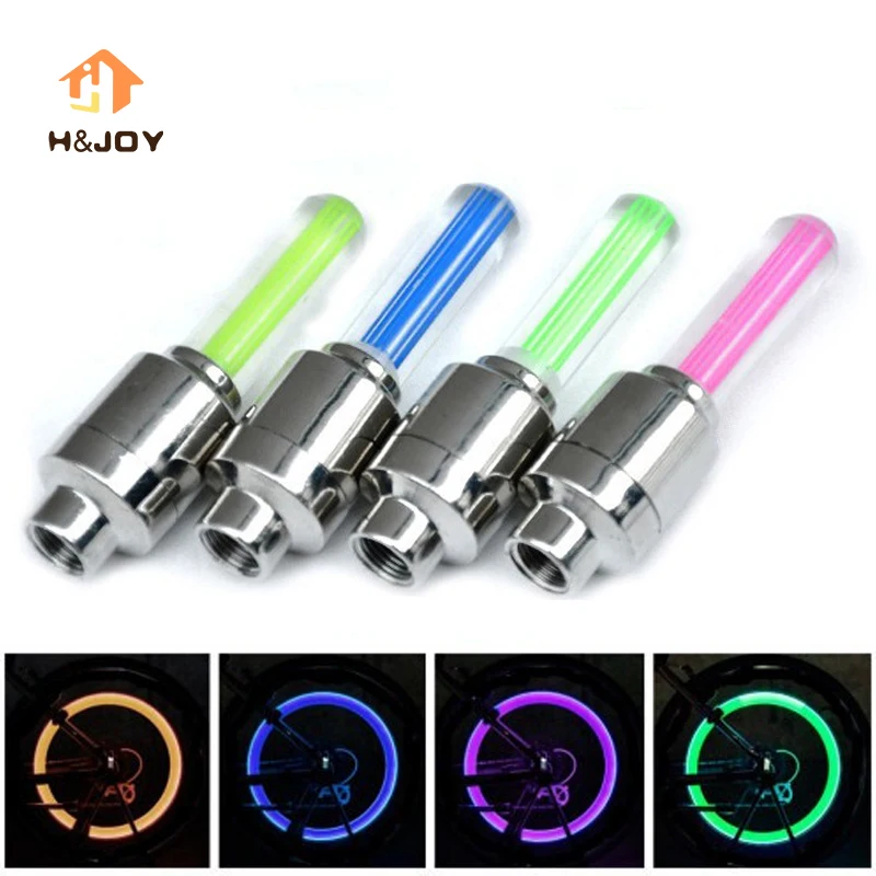 

2 Pcs LED Bike Light with Batteries Mountain Road Bike Bicycle Glowing Lights LED Tyre Tire Valve Caps Lamps LED Wheel Lights