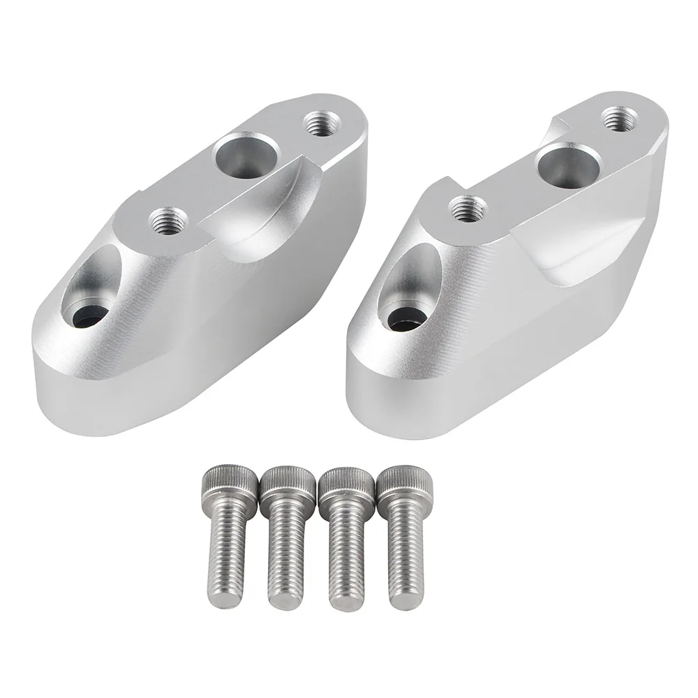 H2CNC Handlebar Risers Clamps Mounts Extend Handle Bar Lifters Adapters 28mm Up 25mm Back For BMW R1200RS R 1200GS K54 2015-2018