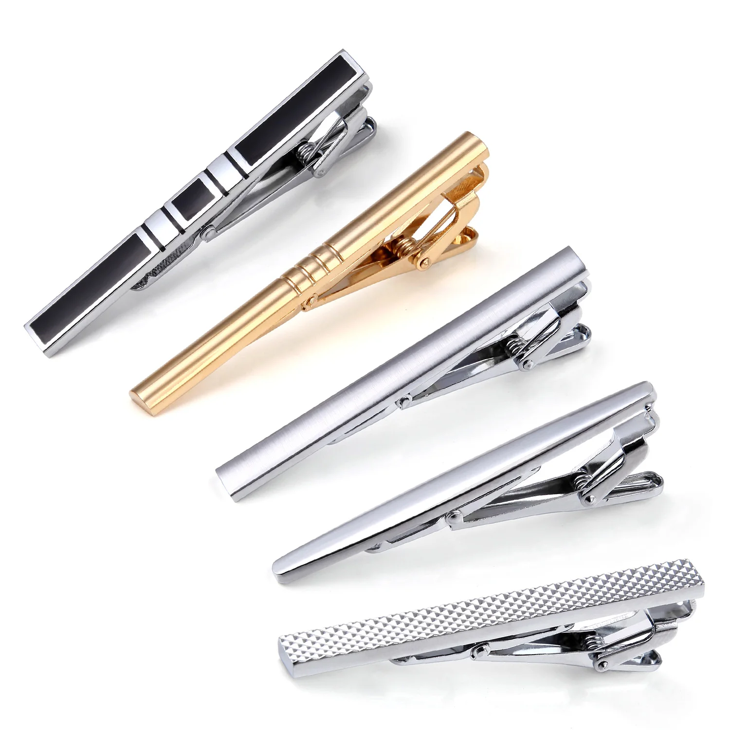 Tie Bar Clips Business Party Wedding Set of 5 Tie Bar Clips Mens ...