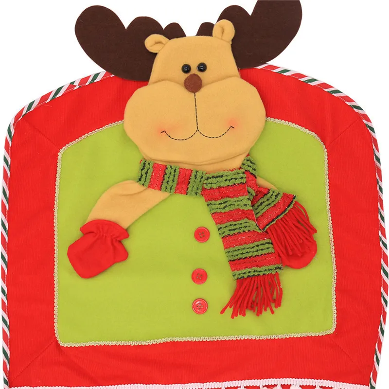 High Quality Christmas Elk Dining Chair Cover Christmas Home Kitchen Dinner Santa Claus Chair Covers Ornaments Decorations