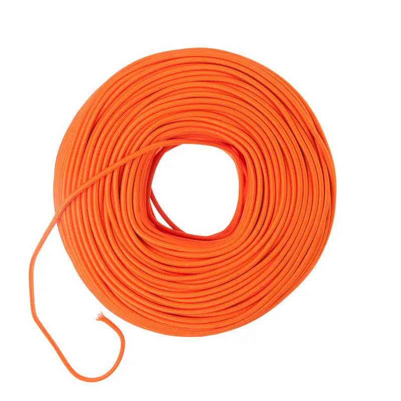 8 м 2*0,75 Эдисон текстильный кабель, тканевый провод для люстры кулон провода ламп плетеная ткань Электрический кабель винтажный шнур лампы черный - Цвет: orange