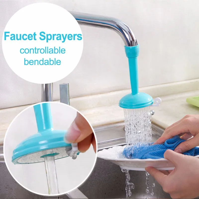 Регулируемый смеситель для ванной комнаты распылители кран фильтр распылитель на кран регулятор Творческий экономии воды кухонные аксессуары - Цвет: Small Blue