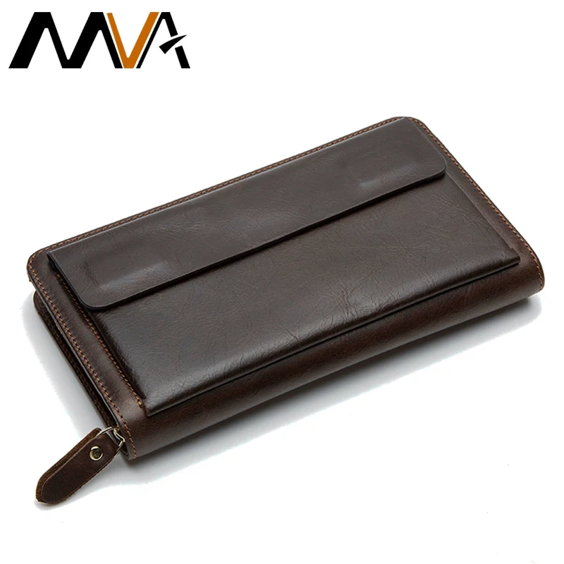 MVA Genuine Leather Wallets Phone Men s Leather Wallets Long Wallet Clutch Male Purse Money Clip