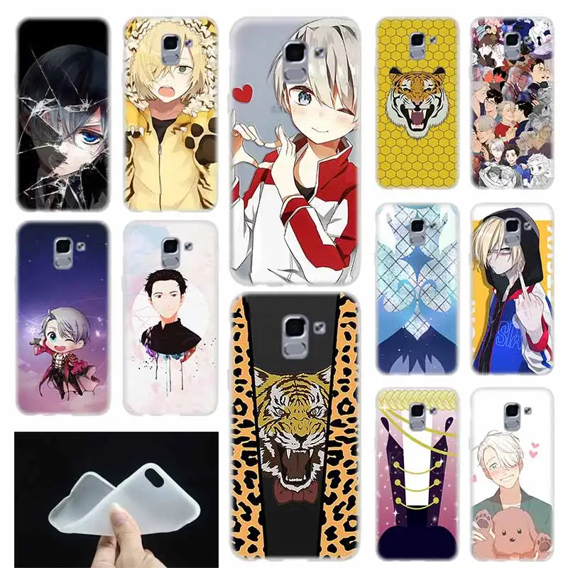 

case Soft Cover TPU Coque For Samsung Galaxy J6 J8 J3 J5 J7 J4 Plus 2018 2016 2017 EU Prime Pro Ace Japanese Anime YURI on ICE