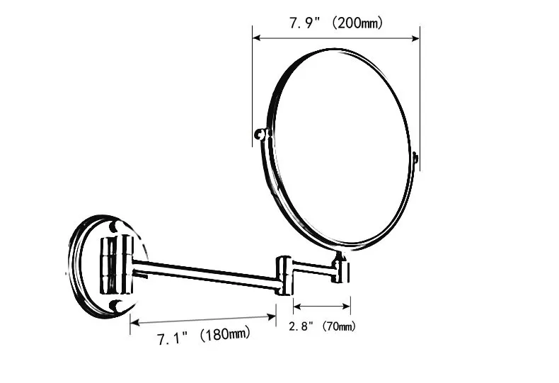 Antique Copper 8 Inch Bath Mirror 3X Magnification Wall Mounted Adjustable Makeup Mirror Dual Arm Extend 2-Face Bathroom Mirror Antique Copper 8 Inch Bath Mirror 3X Magnification Wall Mounted Adjustable Makeup Mirror Dual Arm Extend 2-Face Bathroom Mirror