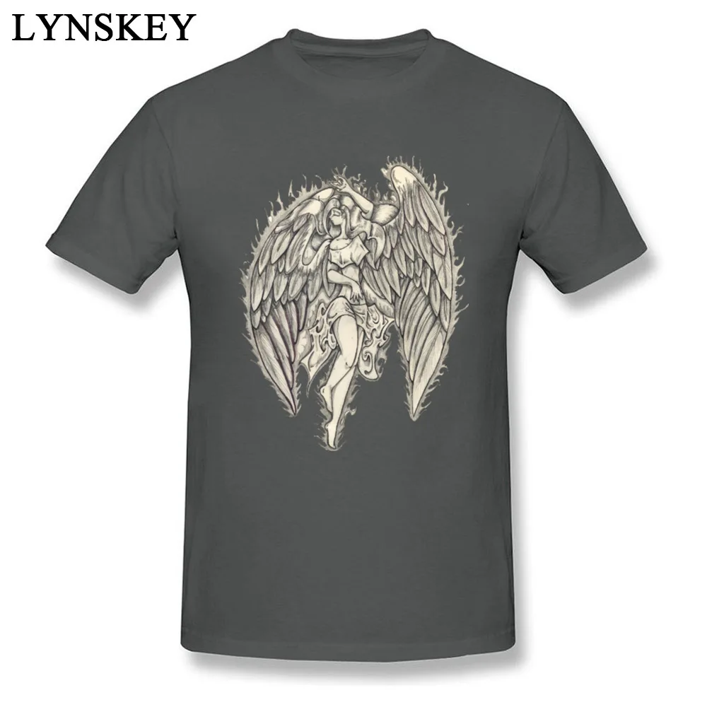 Family T-Shirt Fashion Round Collar 3-2-angel-tattoos Cotton Fabric Adult Tops T Shirt Design Short Sleeve Clothing Shirt 3-2-angel-tattoos carbon