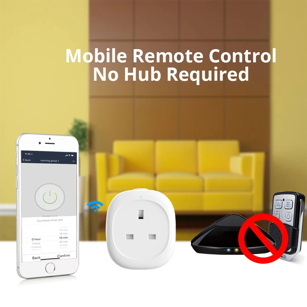 Tomada do Aplicativo Móvel de Controle Monitor de Energia Funciona com Alexa Inicial do Google sem Hub Reino Unido Wifi Inteligente Soquete Plug Power Remoto Necessário 16 Monitor de Energia Funciona com Alexa Inicial do Google Sem Hub necessário