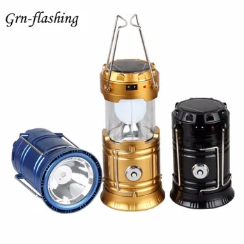 

LED Solar light Portable Flashlights Lamp LED solar/AC Rechargeable Handing night Lamp Hiking Camping Lantern Outdoor Lighting