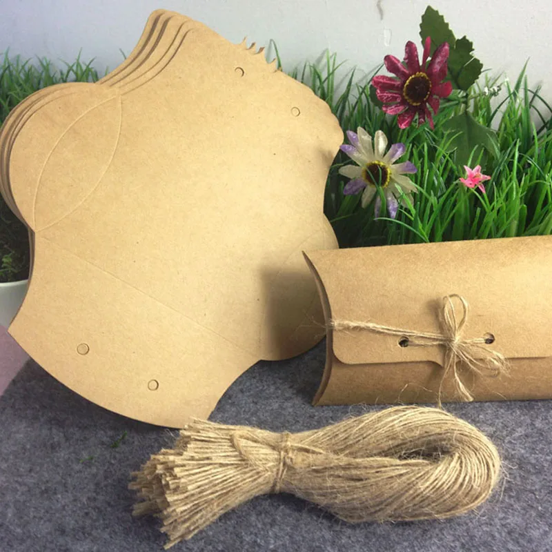 1 лот = 50 шт коробка + конопли Strings12.5x8x2.5cm оптовая продажа Крафтовая Бумага Подушка