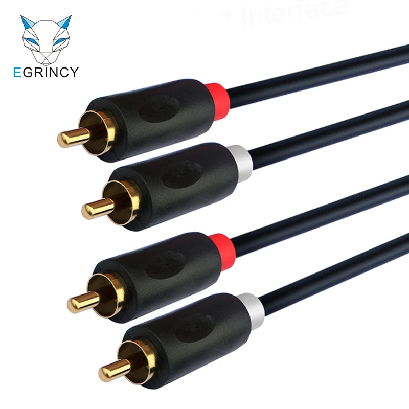 EGRINCY 2RCA To 2 RCA Male To Male Audio Cable Gold-Plated 2RCA R/L Audio Cable For Quad 405 Home Theater TV Amplifier Sound Box EGRINCY 2RCA To 2 RCA Male To Male Audio Cable Gold-Plated 2RCA R/L Audio Cable For Quad 405 Home Theater TV Amplifier Sound Box