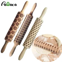 Рождественское дерево снежинки узор деревянный тиснение Скалка Для Выпечки Печенье Торт Шоколад выпечки печенье лапша ролик