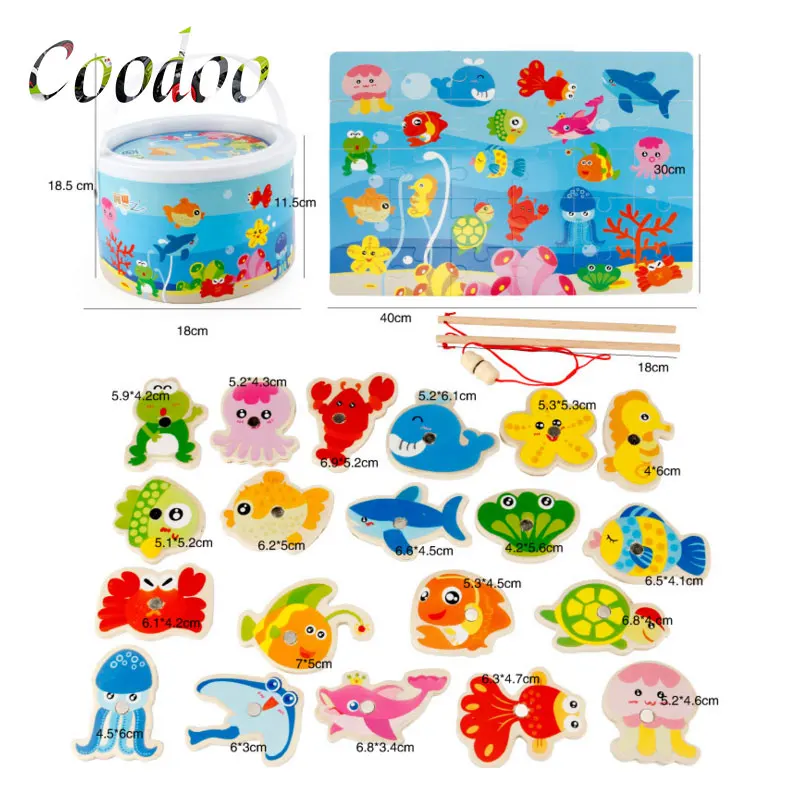 

20pcs Fish Toy Magnetic Children's Fishing Toys Games With Rod Net Tricks Parent Fun Outdoor Kids Educational For Children Gifts