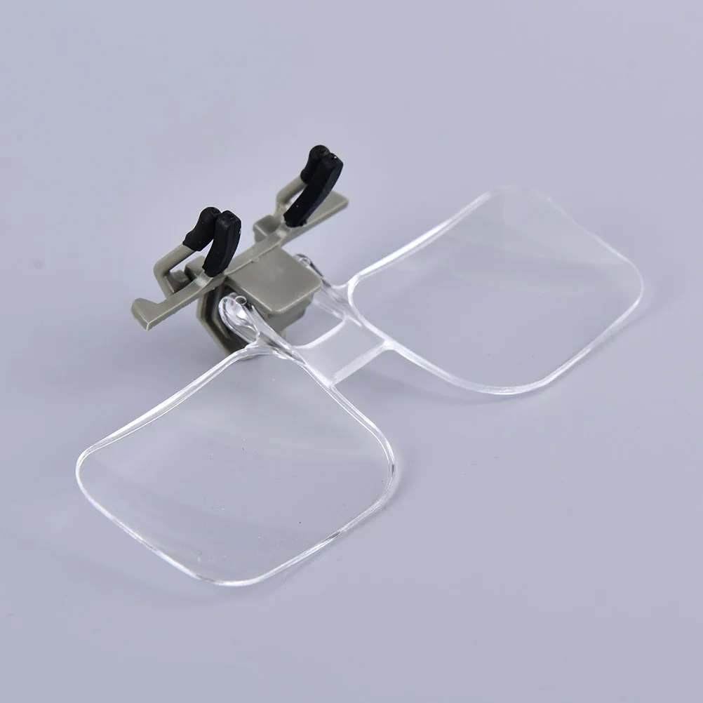 Light weight Glasses Style Magnifier 2X PMMA Acrilic Magnifying Glass with Clip Loupe for