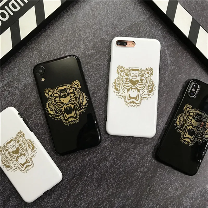 

Fashion Gold Tiger Phone Case for iPhone XS MAX Case for Iphone X/XR/6/6S/7/8Plus Case Luxury Silicon Soft Glossy Cover Vintage