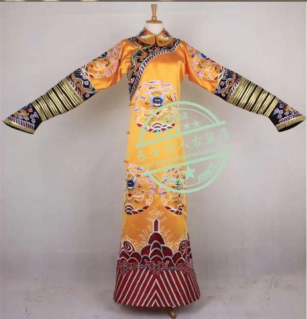 ТВ-игра Легенда императрицы Zhenhuan Nwfp Восточный Костюм принцессы установлен роскошный Королева Великолепная вышивка костюм Цин - Цвет: Yellow