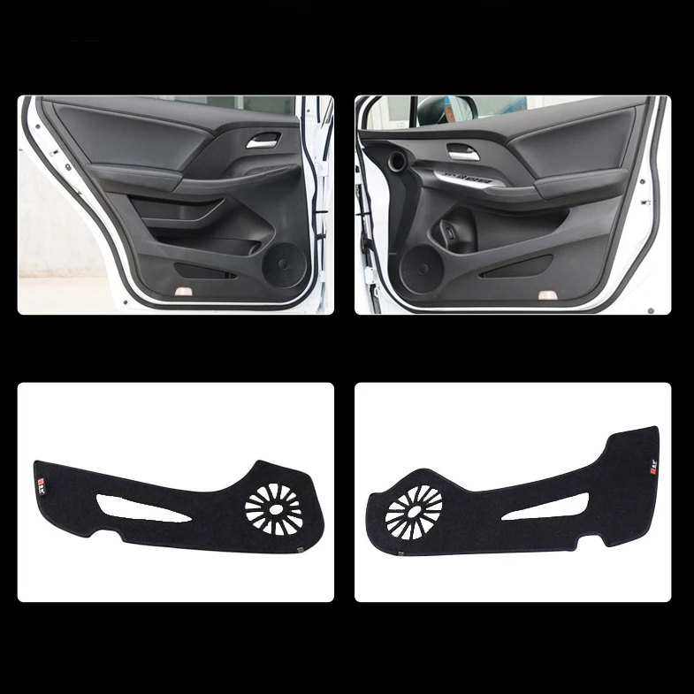 

2pcs Fabric Door Protection Mats Anti-kick Decorative Pads For Honda Odyssey 2009-2014