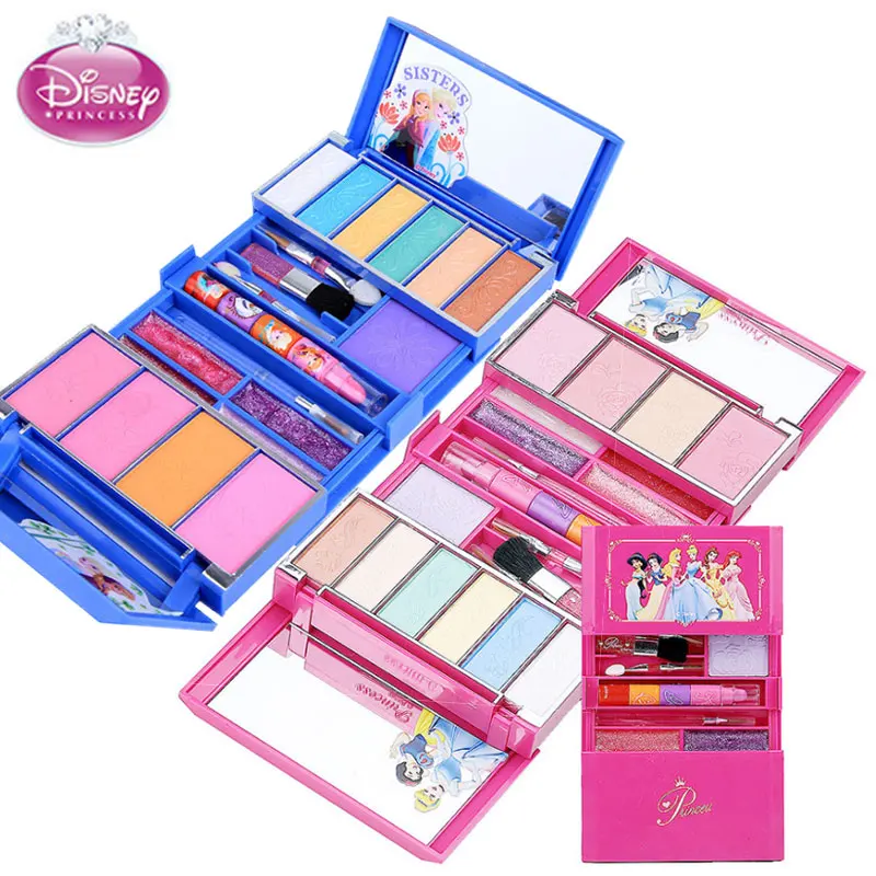 

Disney Children's Makeup Set Girl Princess Make up Box Safety Non-toxic Frozen Sophia Lip Gloss Cosmetic Toy Kids Christmas Gift