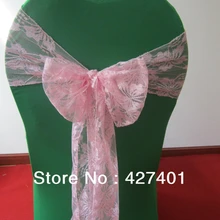 Горячая Розовая кружевная лента для стула для крышки стула