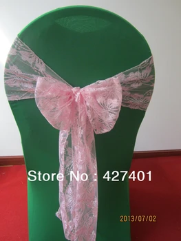 

Hot Sale Pink Lace Chair Sash For Chair Cover