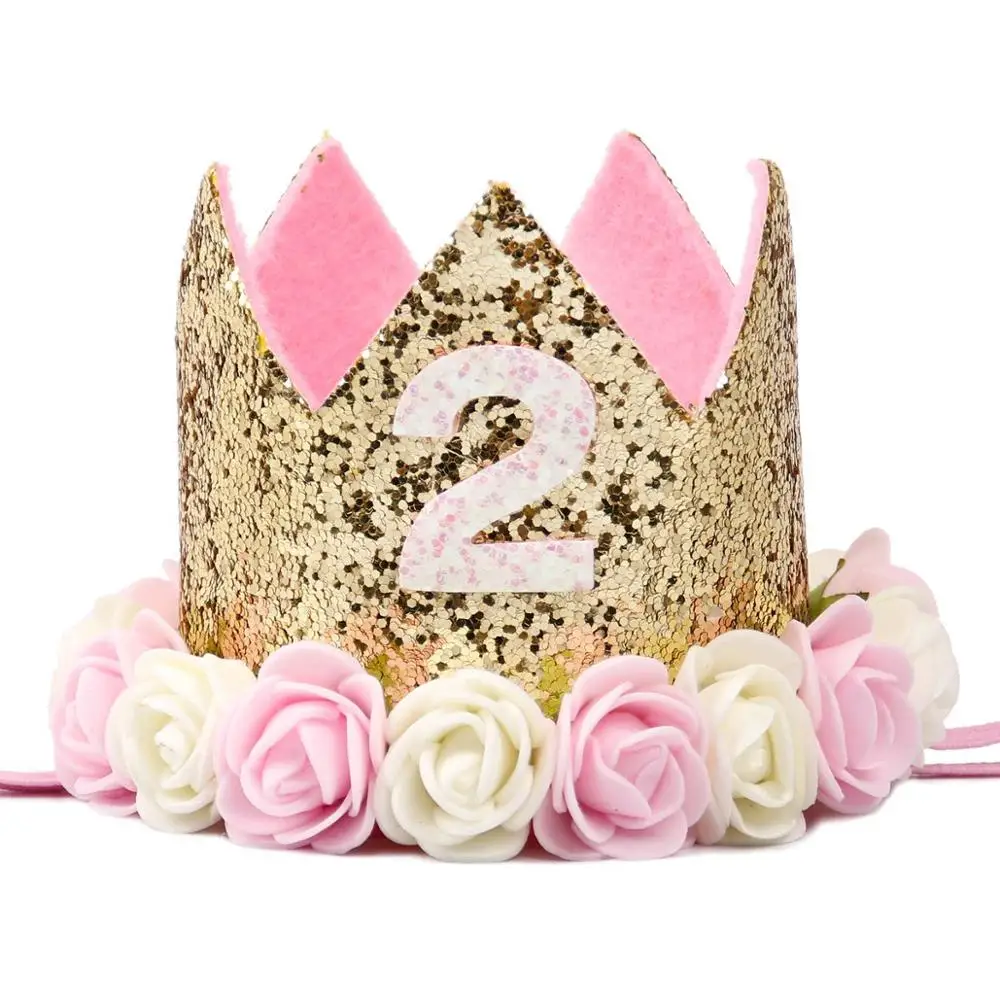 HUIRAN счастливые украшения для торта на день рождения Дети 2-й 1-й День рождения украшения первый праздничный колпак детский душ день рождения товары для вечеринок - Цвет: Light Pink 2