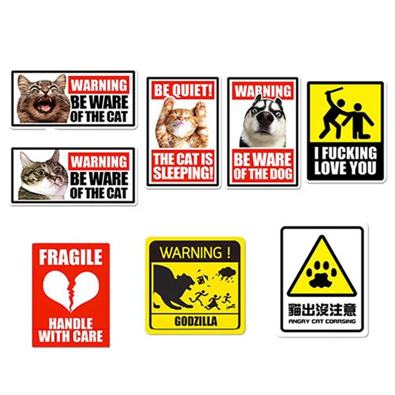 

15 cute animal warning signs warning line suitcase car stickers tide brand waterproof luggage stickers Laptop